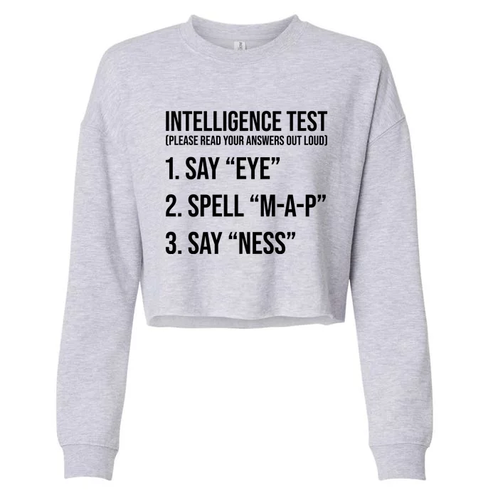 Funny Intelligence Test Cropped Pullover Crew