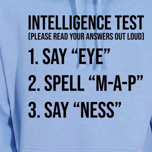 Funny Intelligence Test Unisex Surf Hoodie