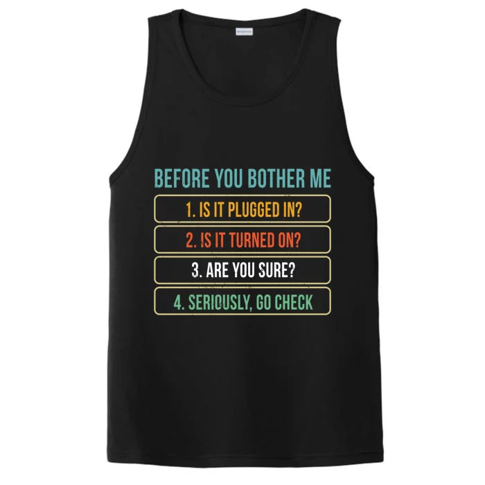 Funny Information Technology Tech Technical Support Gift Performance Tank