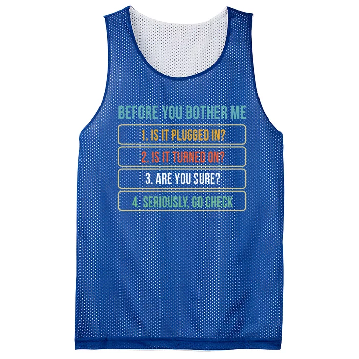 Funny Information Technology Tech Technical Support Gift Mesh Reversible Basketball Jersey Tank