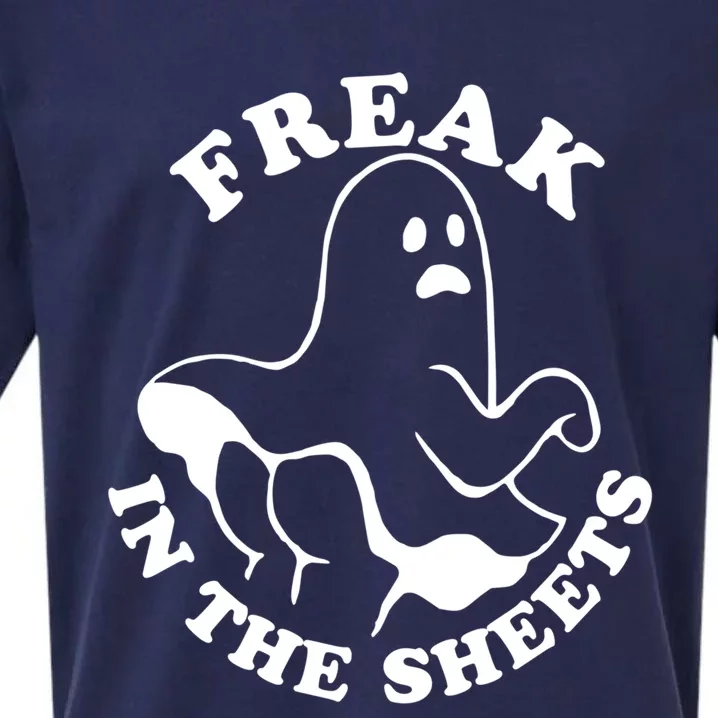 Freak In The Sheets Funny Halloween Boo Ghost Cute Gift Sueded Cloud Jersey T-Shirt