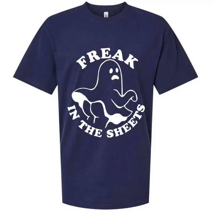 Freak In The Sheets Funny Halloween Boo Ghost Cute Gift Sueded Cloud Jersey T-Shirt