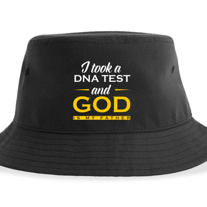 Funny I Took A Dna Test God Is My Father Jesus Christian Sustainable Bucket Hat