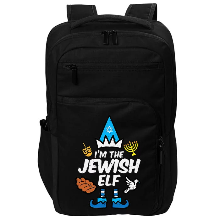 funny Im The Jewish Elf Family Hanukkah Chanukah Impact Tech Backpack