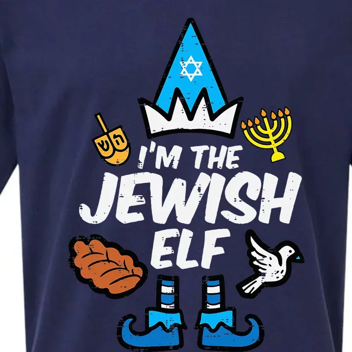 funny Im The Jewish Elf Family Hanukkah Chanukah Sueded Cloud Jersey T-Shirt