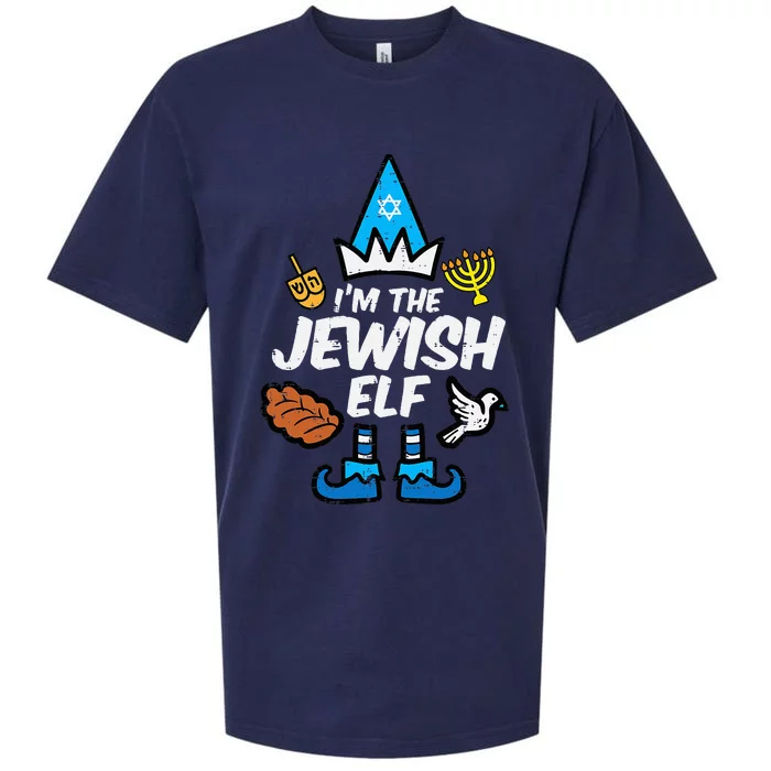 funny Im The Jewish Elf Family Hanukkah Chanukah Sueded Cloud Jersey T-Shirt