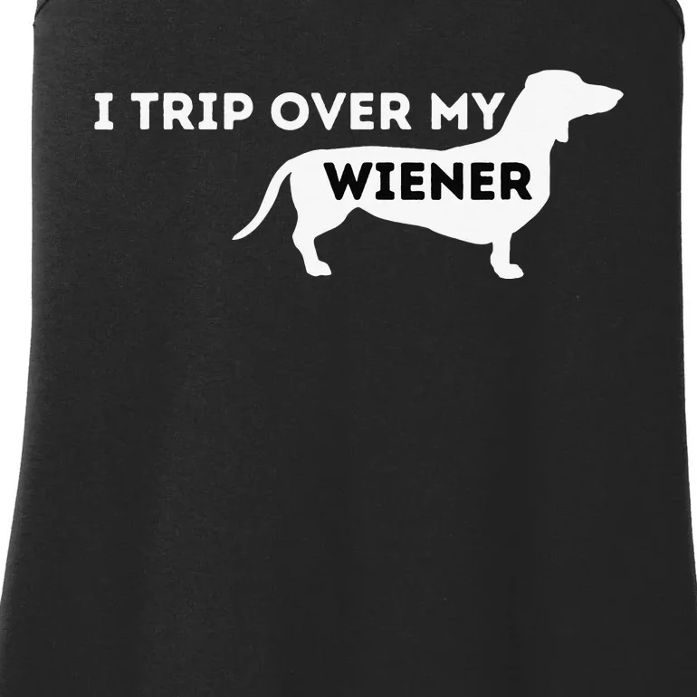 funny I Trip Over My Wiener Dachshund Lover Ladies Essential Tank