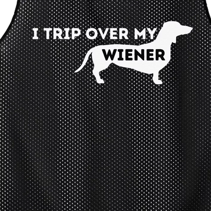 funny I Trip Over My Wiener Dachshund Lover Mesh Reversible Basketball Jersey Tank