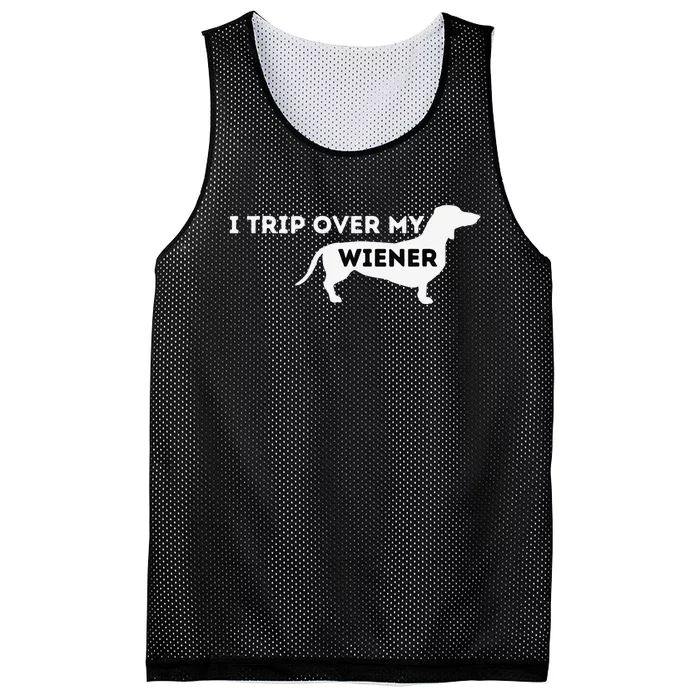 funny I Trip Over My Wiener Dachshund Lover Mesh Reversible Basketball Jersey Tank