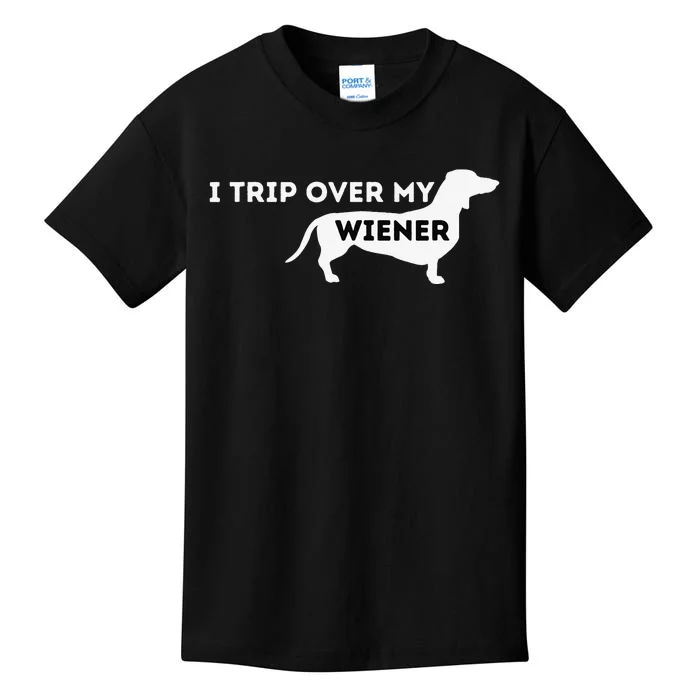 funny I Trip Over My Wiener Dachshund Lover Kids T-Shirt