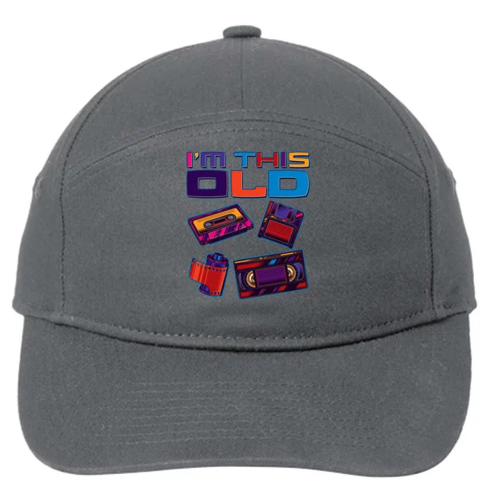 Funny I'm This Old Retro Media Technology 7-Panel Snapback Hat