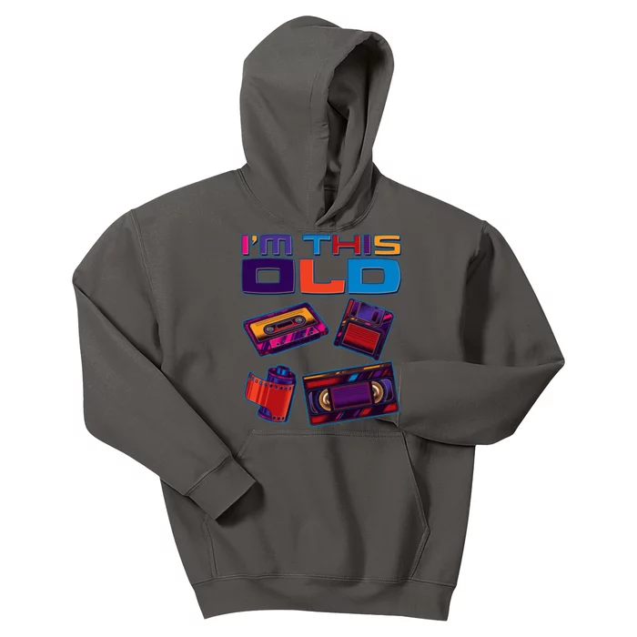 Funny I'm This Old Retro Media Technology Kids Hoodie