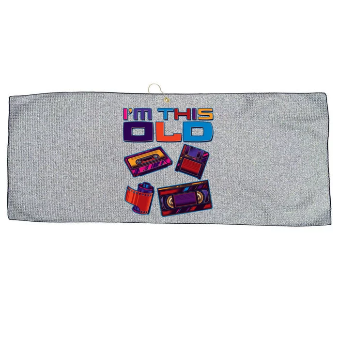 Funny I'm This Old Retro Media Technology Large Microfiber Waffle Golf Towel