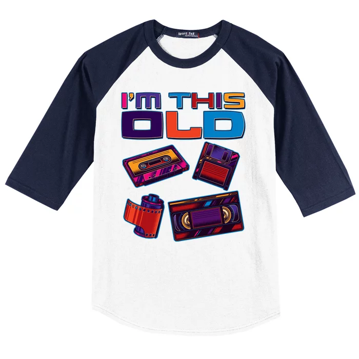 Funny I'm This Old Retro Media Technology Baseball Sleeve Shirt