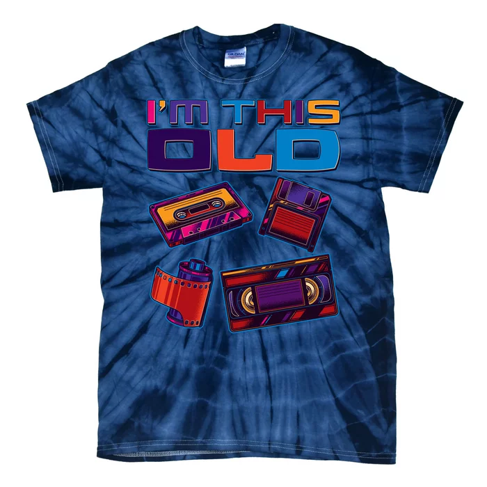 Funny I'm This Old Retro Media Technology Tie-Dye T-Shirt