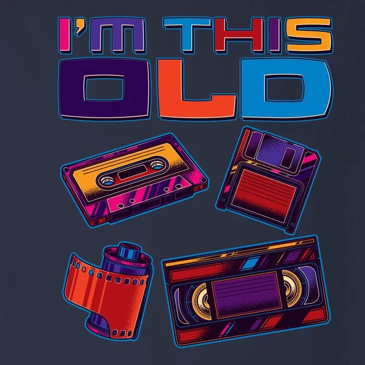 Funny I'm This Old Retro Media Technology Toddler Long Sleeve Shirt