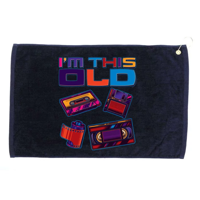 Funny I'm This Old Retro Media Technology Grommeted Golf Towel