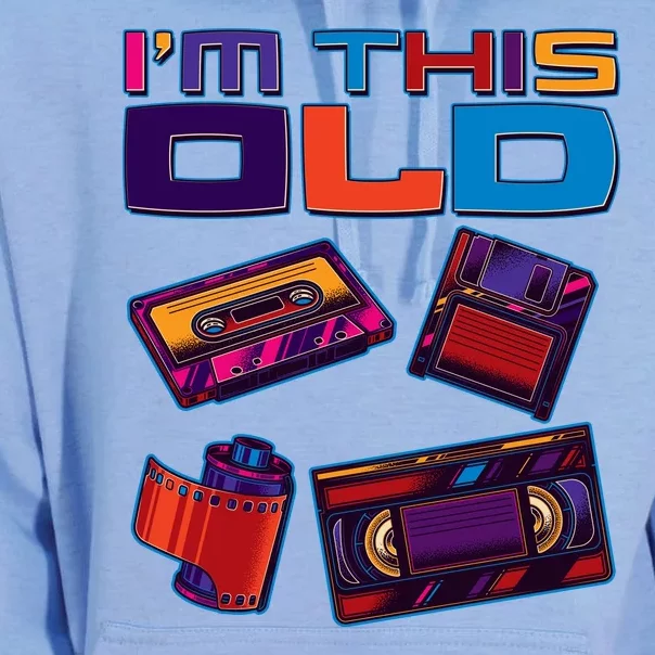 Funny I'm This Old Retro Media Technology Unisex Surf Hoodie