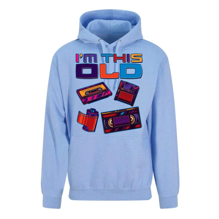 Funny I'm This Old Retro Media Technology Unisex Surf Hoodie