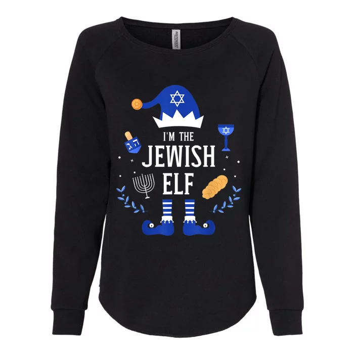 Funny I'm The Jewish Elf For Hanukkah Christmas Chanukah Womens California Wash Sweatshirt