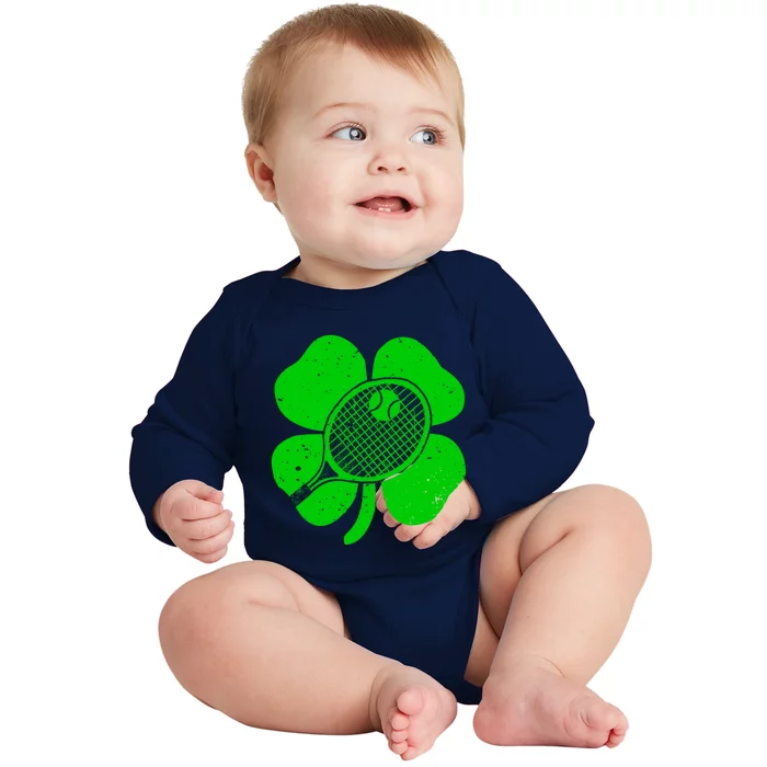 Fun Irish Tennis Shamrocks Costume St Patrick's Day Cool Gift Baby Long Sleeve Bodysuit