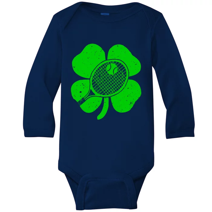 Fun Irish Tennis Shamrocks Costume St Patrick's Day Cool Gift Baby Long Sleeve Bodysuit