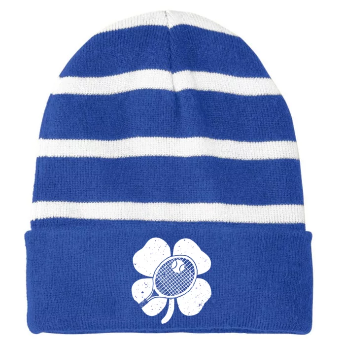 Fun Irish Tennis Shamrocks Costume St Patrick's Day Gift Striped Beanie with Solid Band