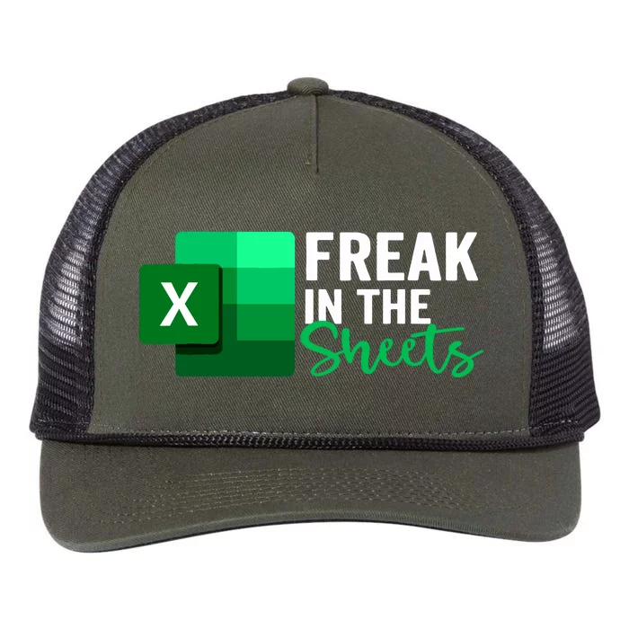 Freak In The Sheets Accountant Funny Spreadsheet Excel Retro Rope Trucker Hat Cap