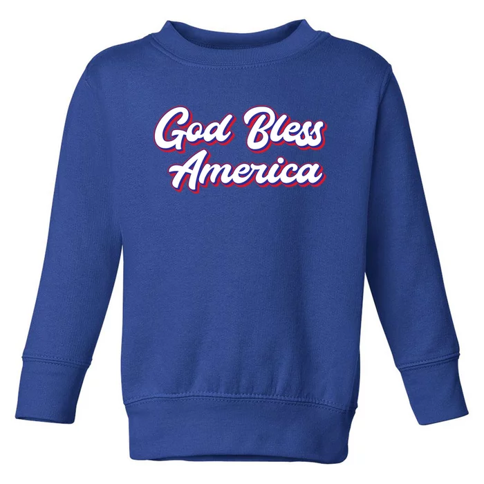 Fun Inspirational Tee God Bless America Usa Religious Us Cute Gift Toddler Sweatshirt