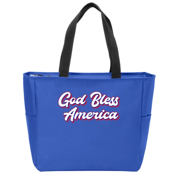 Fun Inspirational Tee God Bless America Usa Religious Us Cute Gift Zip Tote Bag