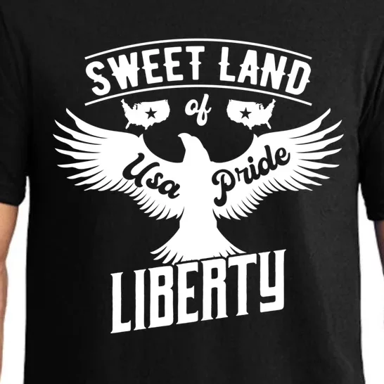 Fun Inspirational Tee Sweet Land Of Liberty Usa Pride Great Gift Pajama Set