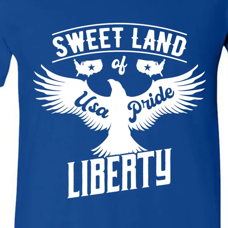 Fun Inspirational Tee Sweet Land Of Liberty Usa Pride Great Gift V-Neck T-Shirt