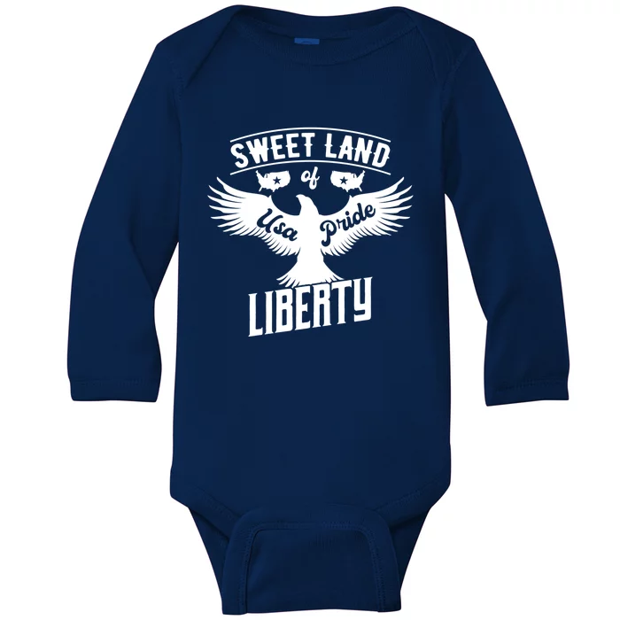 Fun Inspirational Tee Sweet Land Of Liberty Usa Pride Great Gift Baby Long Sleeve Bodysuit