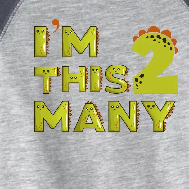 Funny Im This Many 2nd Birthday Dinosaur Gift Toddler Fine Jersey T-Shirt