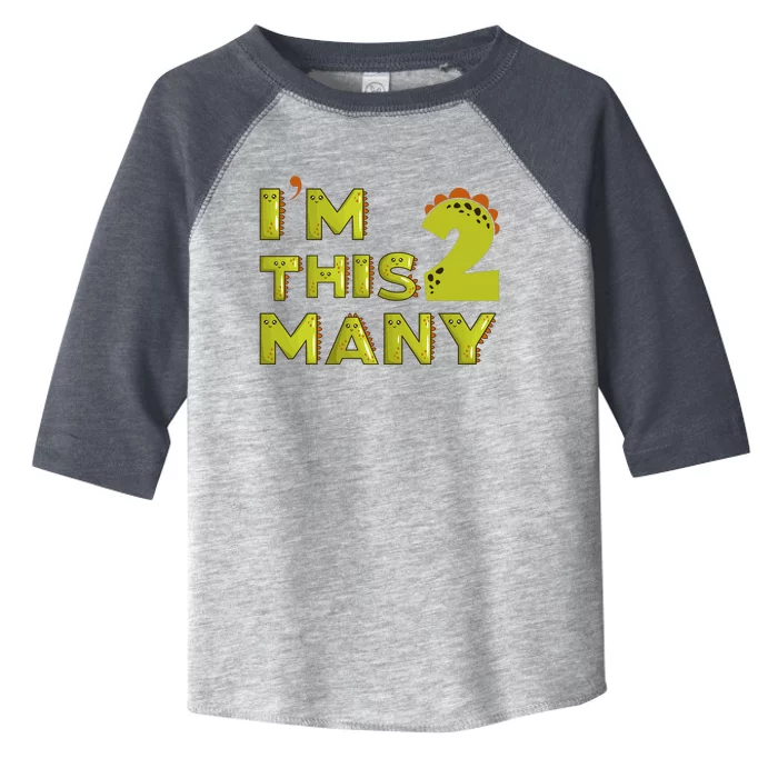 Funny Im This Many 2nd Birthday Dinosaur Gift Toddler Fine Jersey T-Shirt