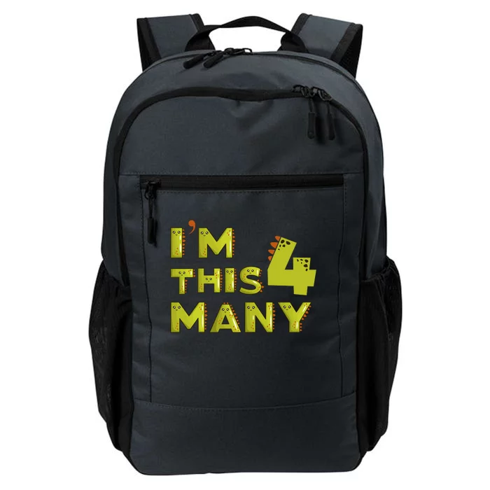 Funny Im This Many 4th Birthday Dinosaur Gift Daily Commute Backpack