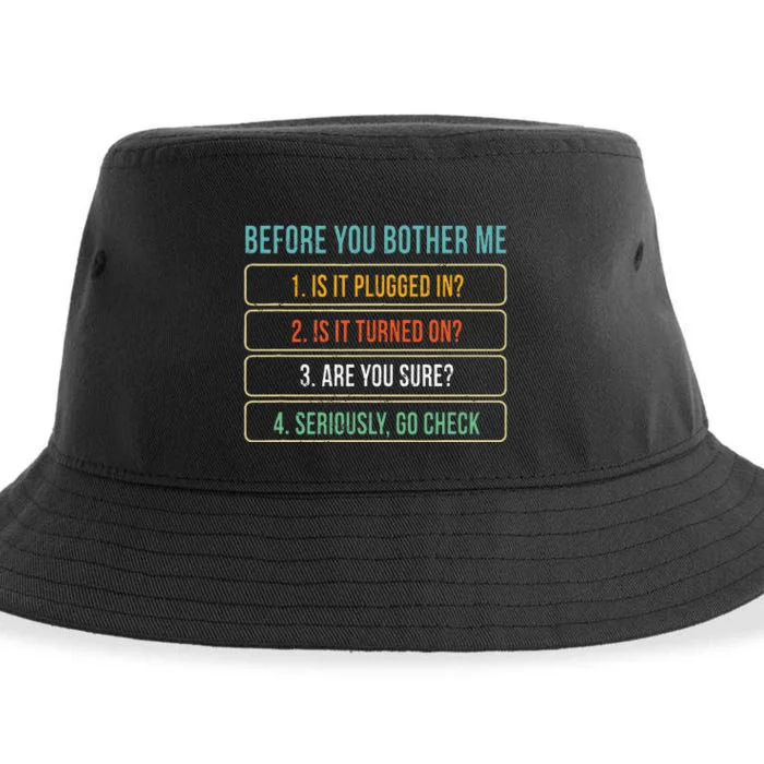 Funny Information Technology Tech Technical Support Gift Sustainable Bucket Hat