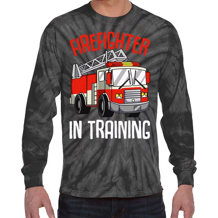 Firefighter in Training Fireman Firefighting Tie-Dye Long Sleeve Shirt