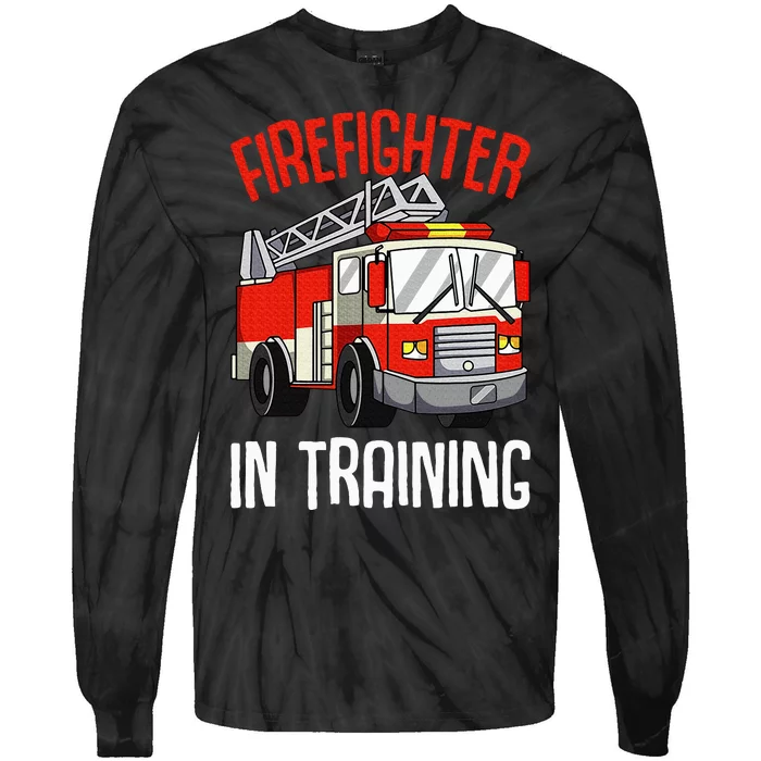 Firefighter in Training Fireman Firefighting Tie-Dye Long Sleeve Shirt