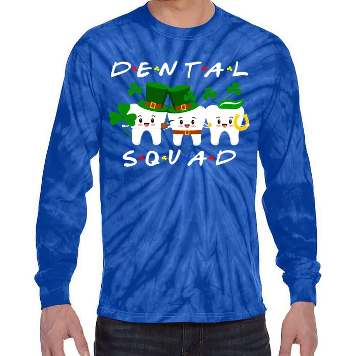 Funny Irish Tooth Leprechaun Hat Dental Squad Patrick's Day Gift Tie-Dye Long Sleeve Shirt