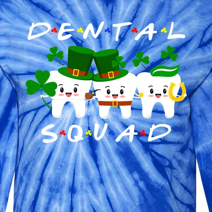 Funny Irish Tooth Leprechaun Hat Dental Squad Patrick's Day Gift Tie-Dye Long Sleeve Shirt