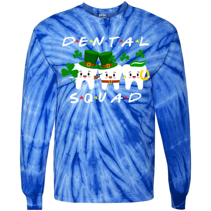 Funny Irish Tooth Leprechaun Hat Dental Squad Patrick's Day Gift Tie-Dye Long Sleeve Shirt