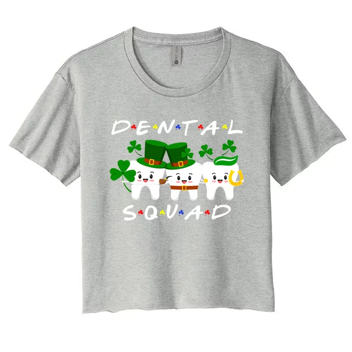 Funny Irish Tooth Leprechaun Hat Dental Squad Patrick's Day Gift Women's Crop Top Tee