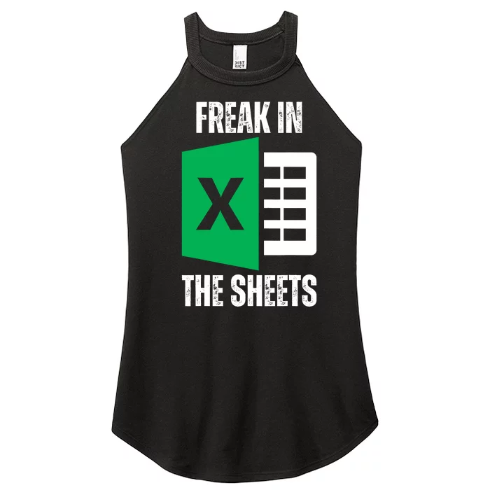 Freak In The Sheets Excel Spreadsheet Funny Office Jokes Women’s Perfect Tri Rocker Tank