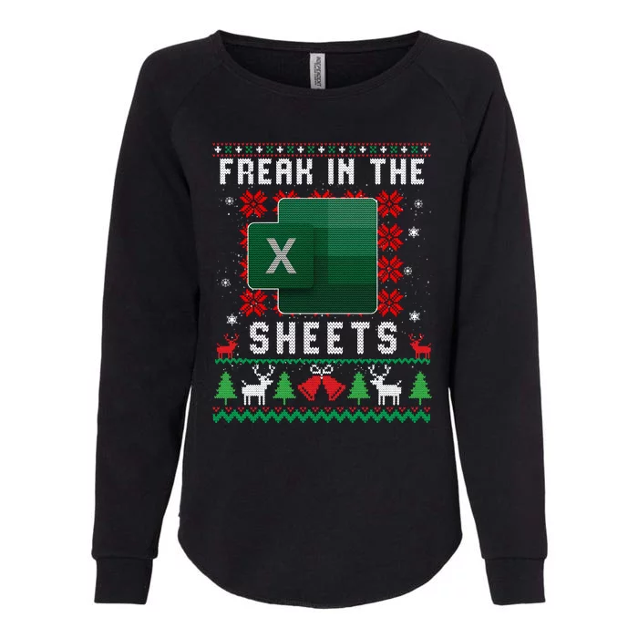 Freak In The Sheets Excel Ugly Christmas Sweater Womens California Wash Sweatshirt