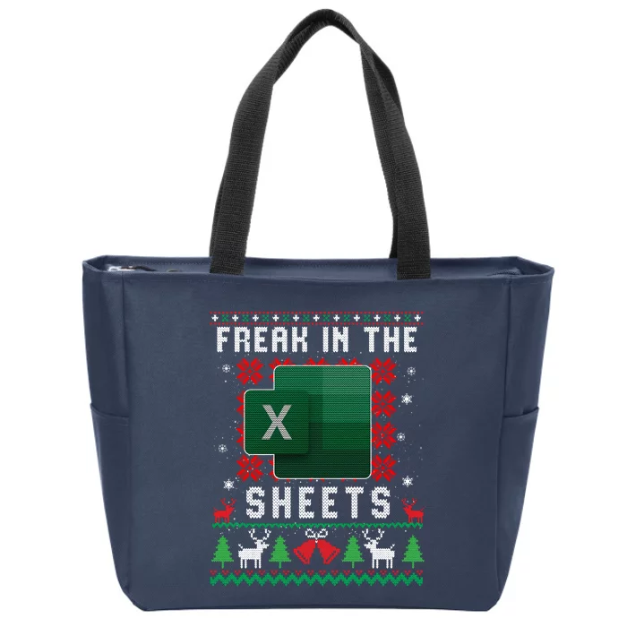 Freak In The Sheets Excel Ugly Christmas Sweater Zip Tote Bag