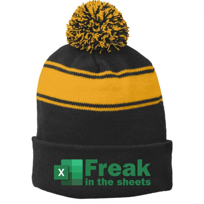 Freak In The Excel Sheets Stripe Pom Pom Beanie