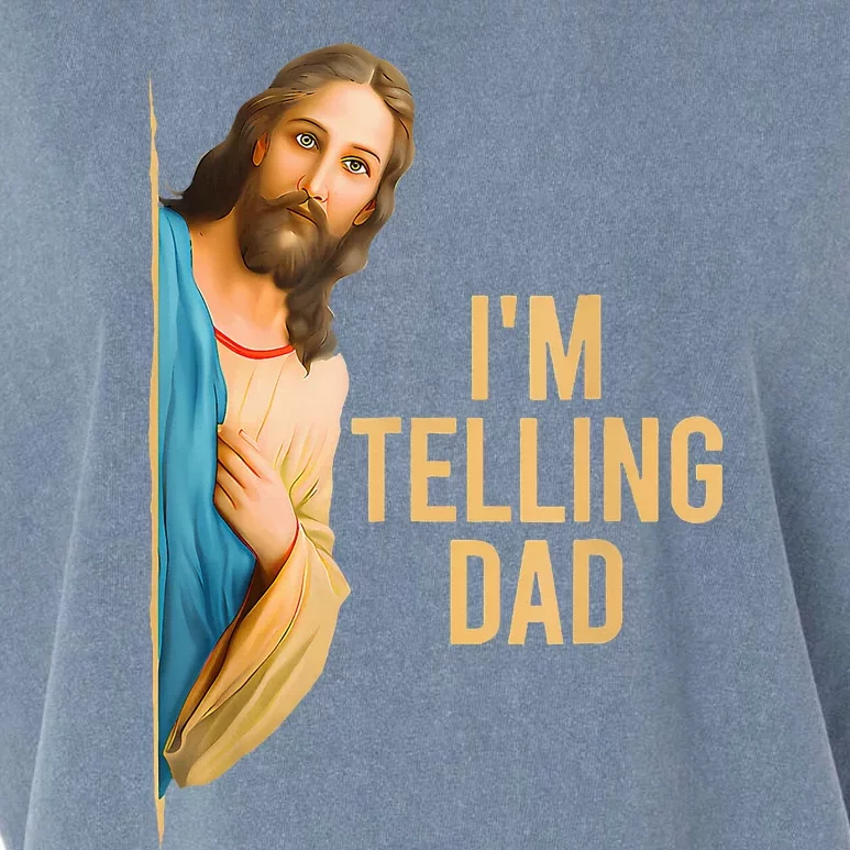 Funny IM Telling Dad Jesus Meme Garment-Dyed Women's Muscle Tee