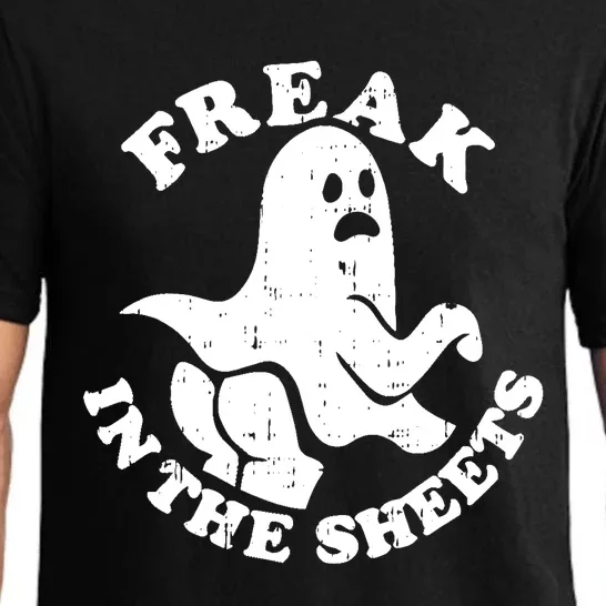 Freak In The Sheets Funny Halloween Costume Retro Ghost Pajama Set