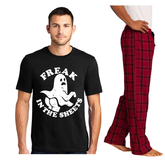 Freak In The Sheets Funny Halloween Costume Retro Ghost Pajama Set